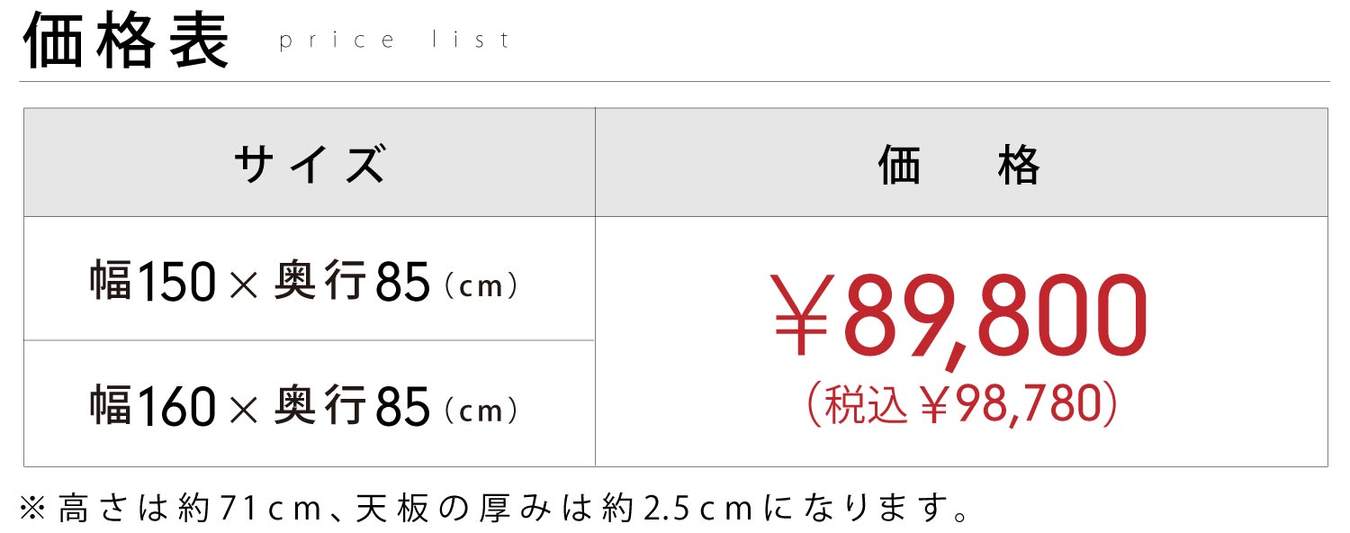 価格表