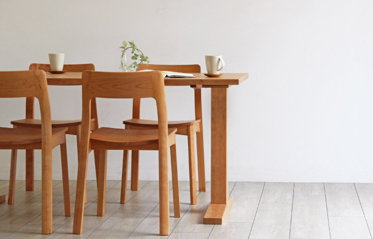 スッキリとしたスタイル、シンプルテーブル2本脚［SIMPLE-TABLE-2L