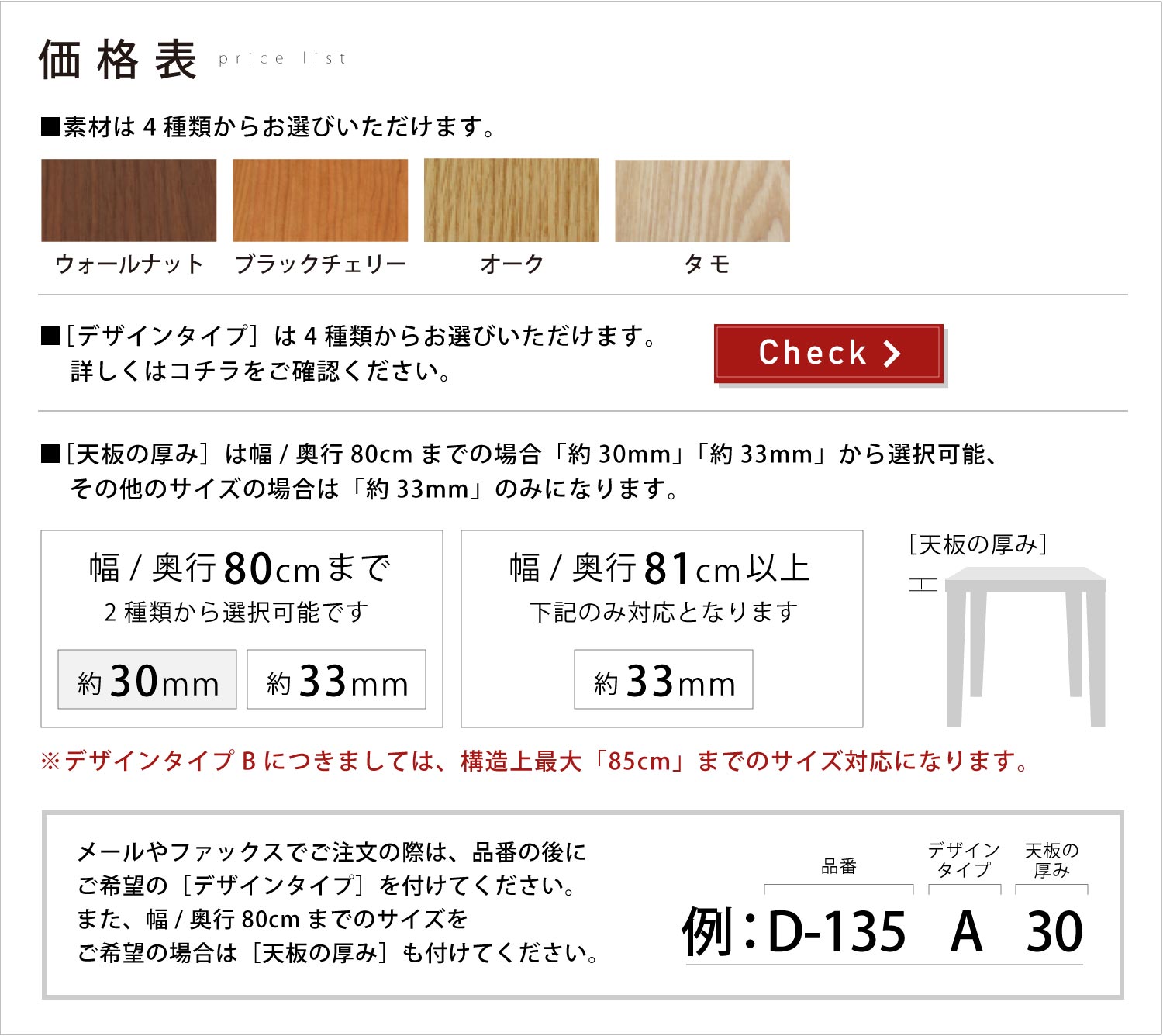 価格表