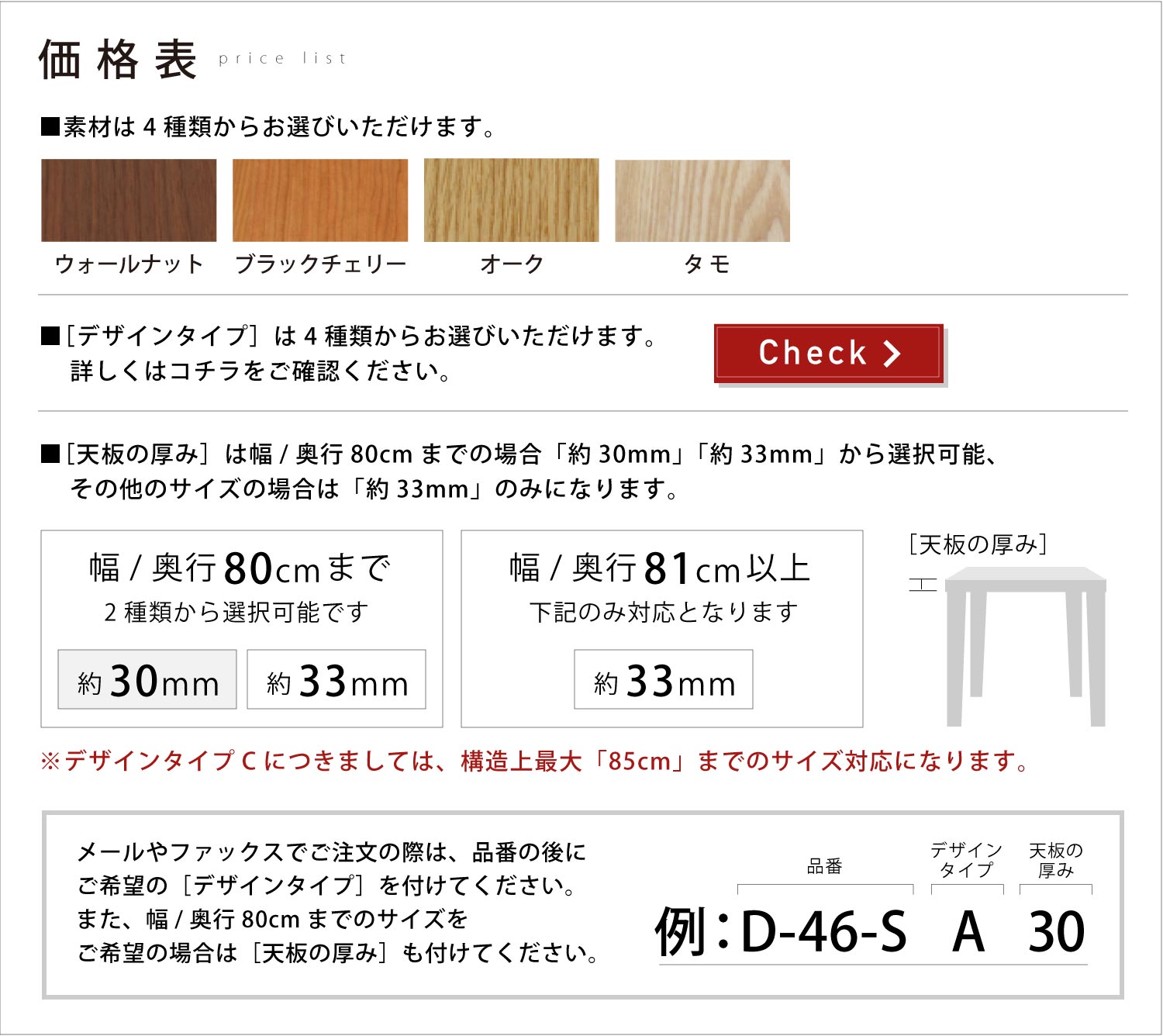 価格表