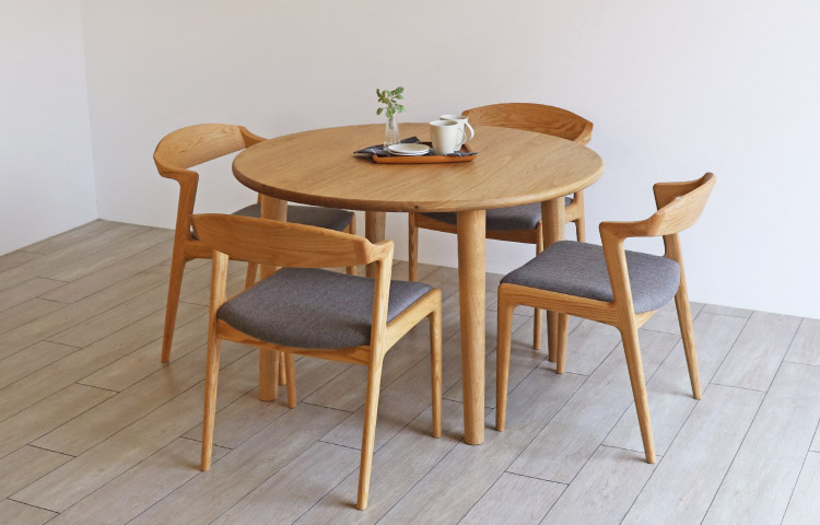 クルミ 円形ダイニングテーブル［D-148］：木の家具専門店［木蔵］