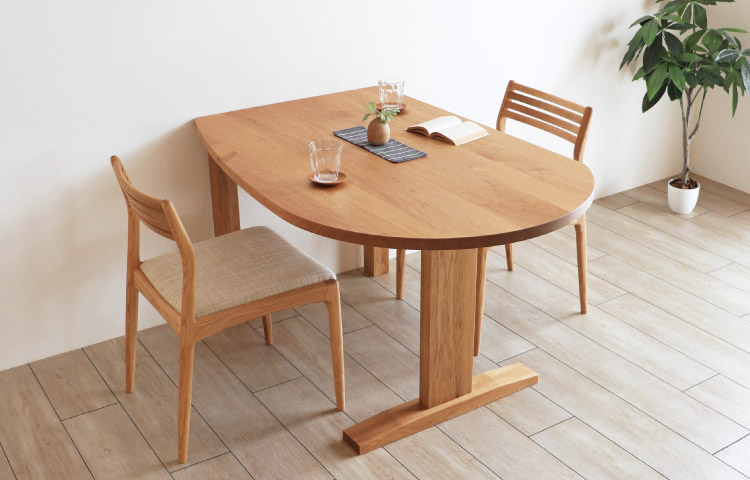 クルミ 変形ダイニングテーブル［D-151］：木の家具専門店［木蔵］