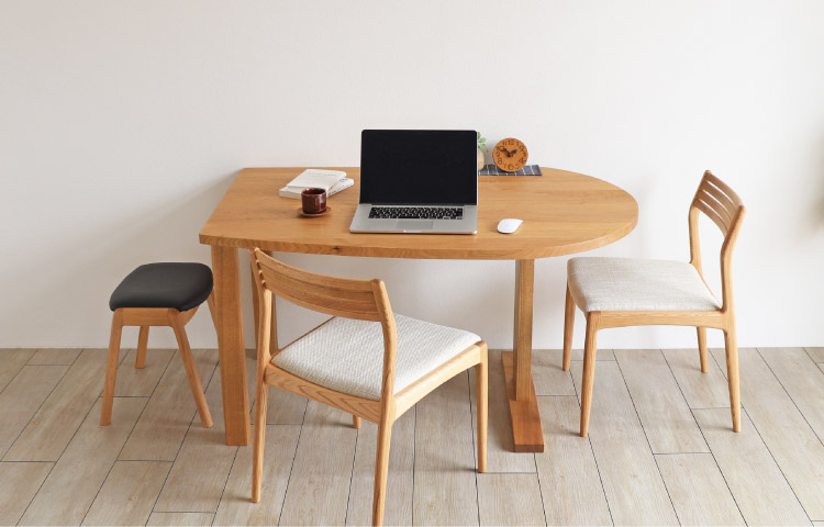 クルミ 変形ダイニングテーブル［D-151］：木の家具専門店［木蔵］