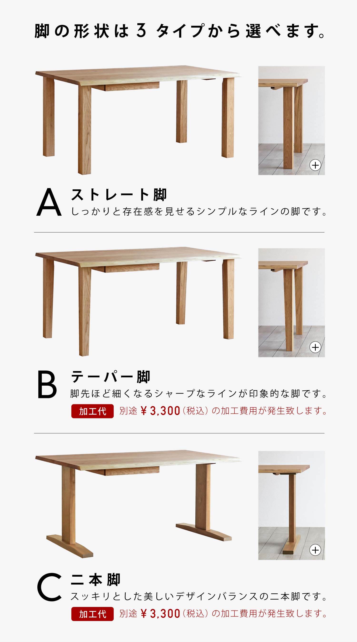 �r�̌`���3�^�C�v���炨�I�т��������܂��uA�X�g���[�g�r�v�uB�e�[�p�[�r�v�uC��{�r�v