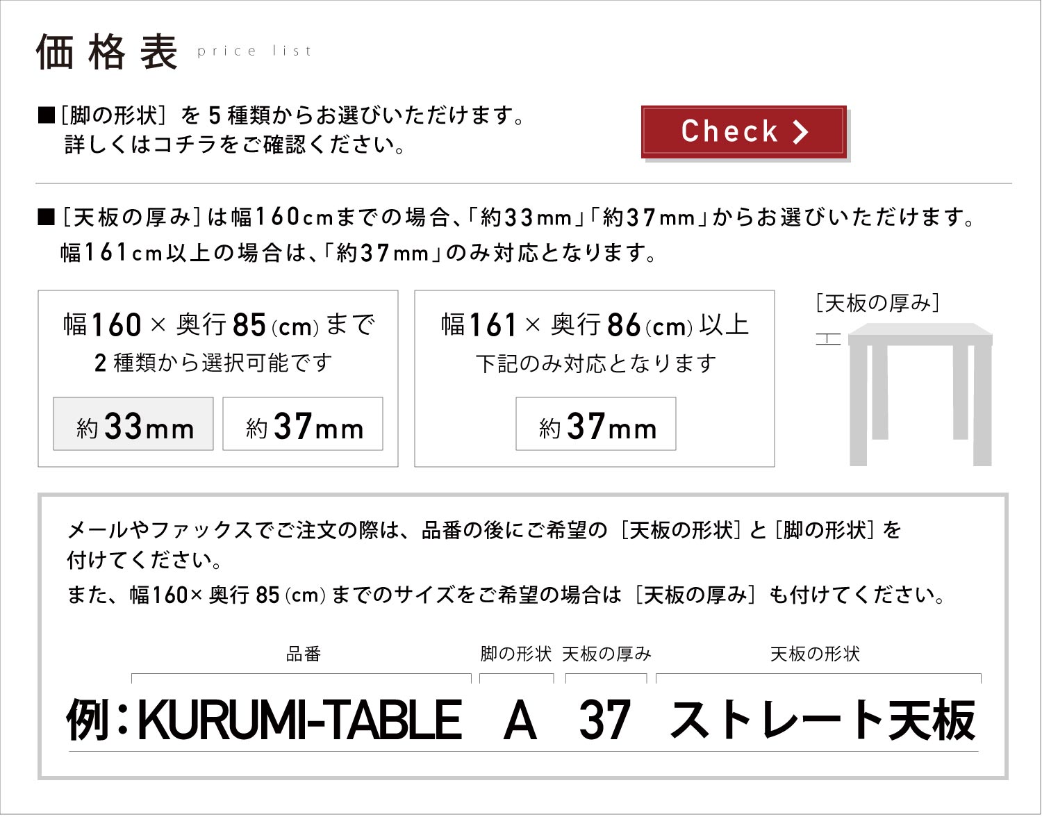 価格表
