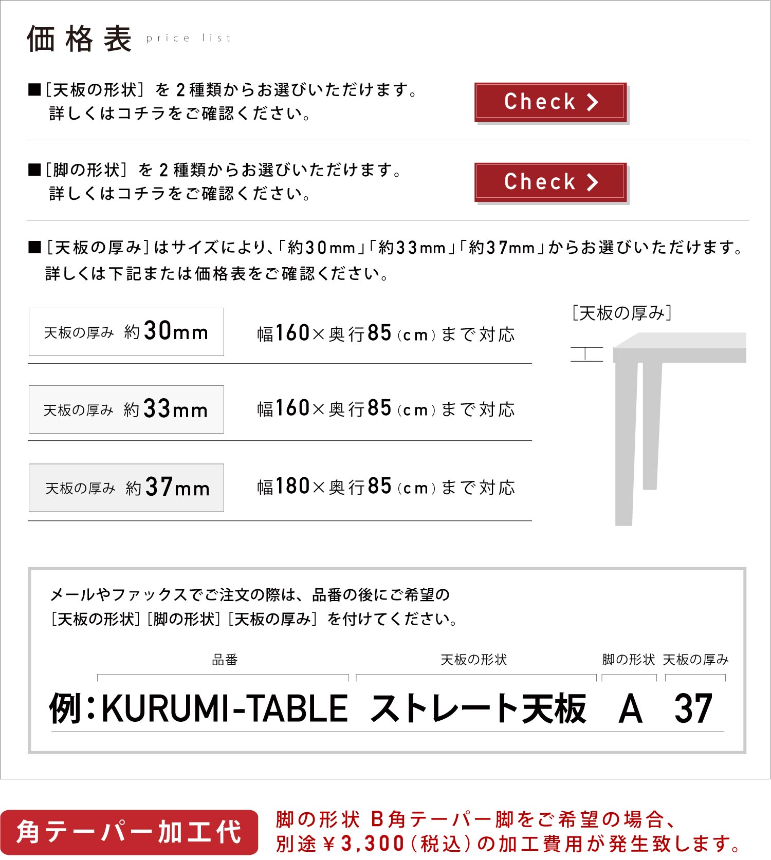 価格表