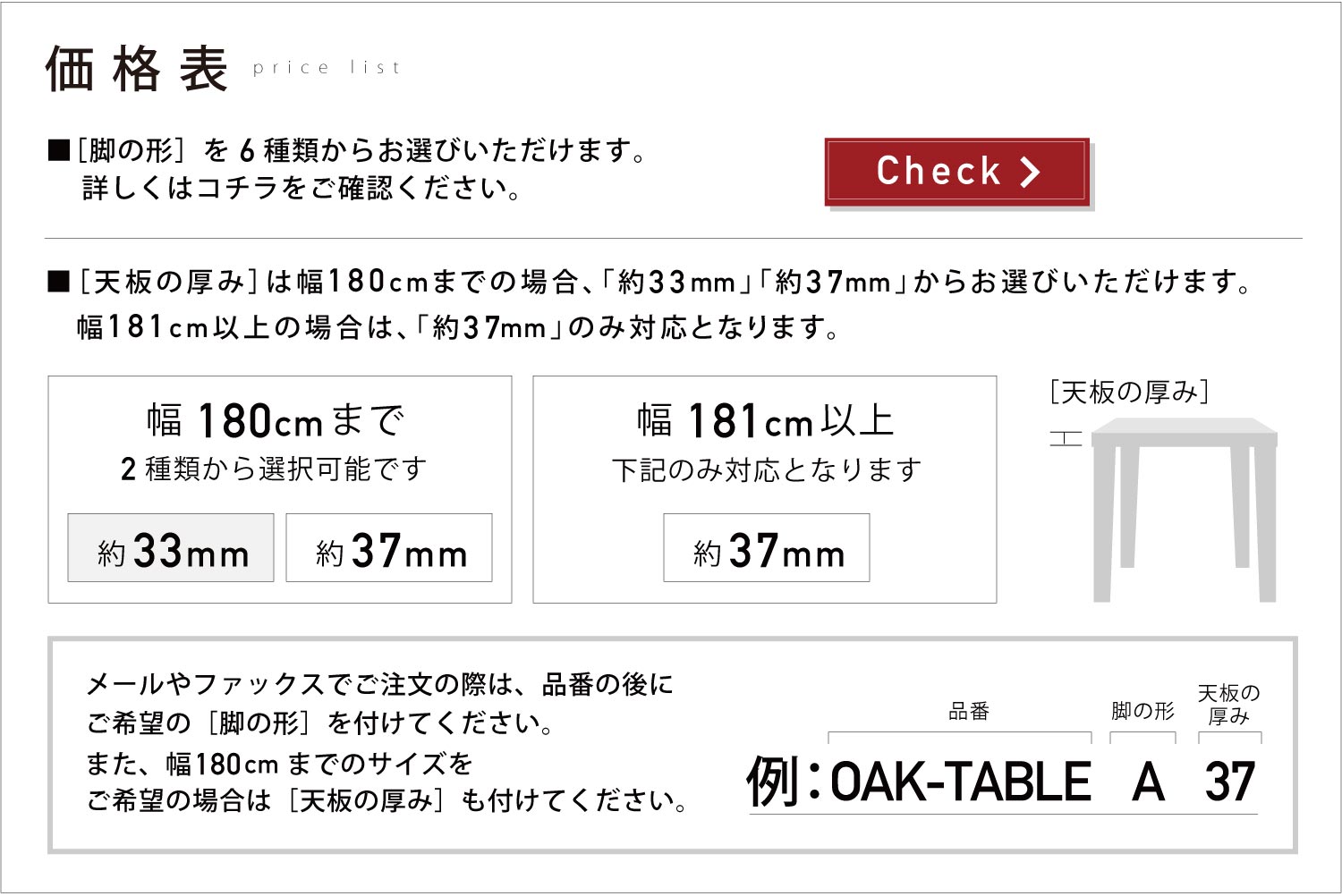 価格表