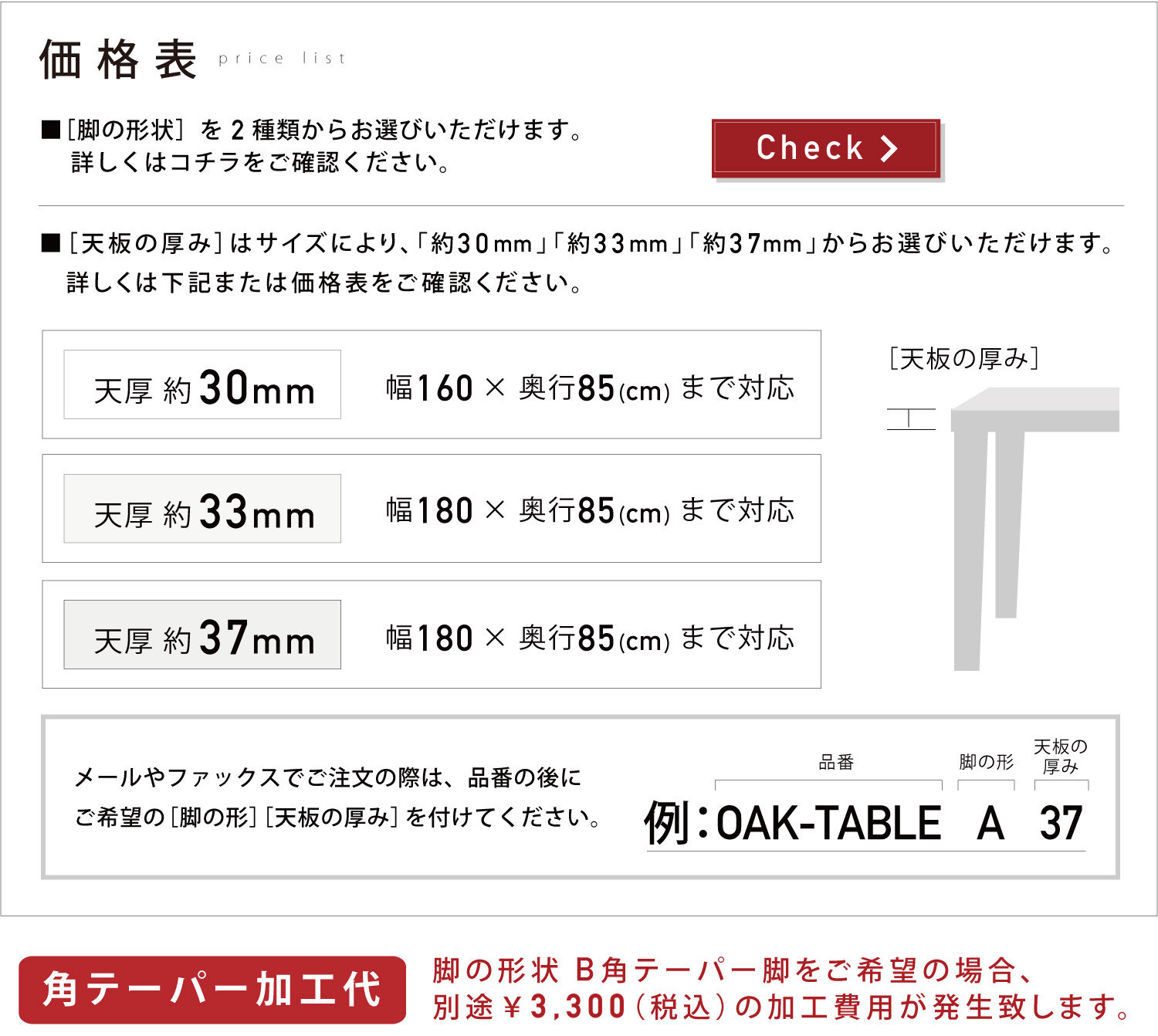 価格表