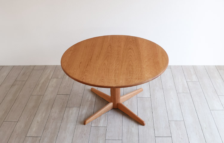 一枚板　木製 円形テーブル 一本脚 丸テーブル［OL-RT］：木の家具専門店［木蔵］