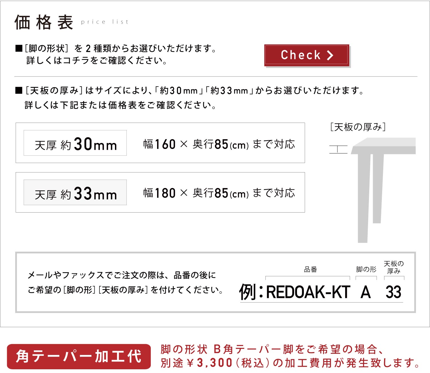 価格表