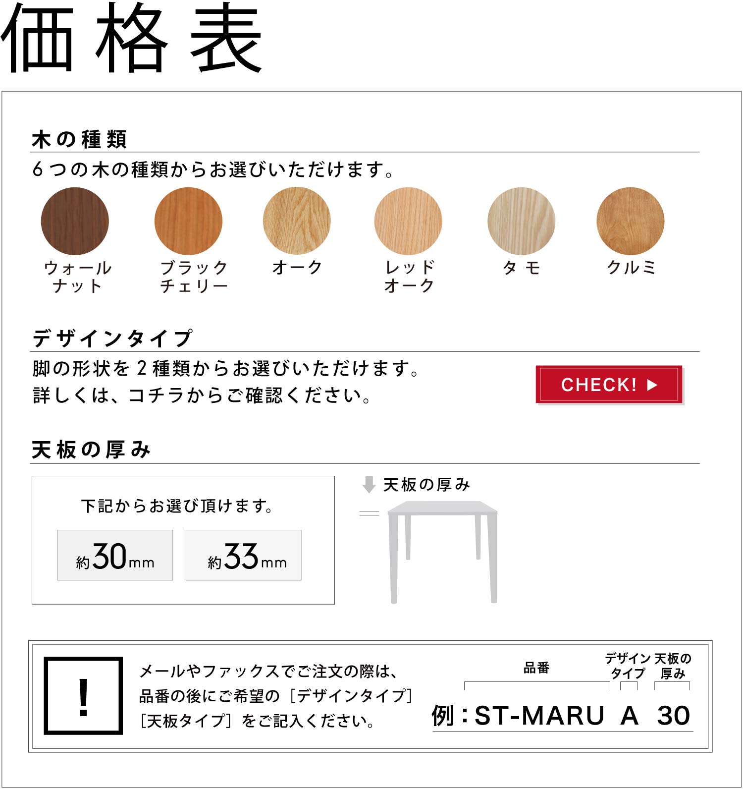 価格表