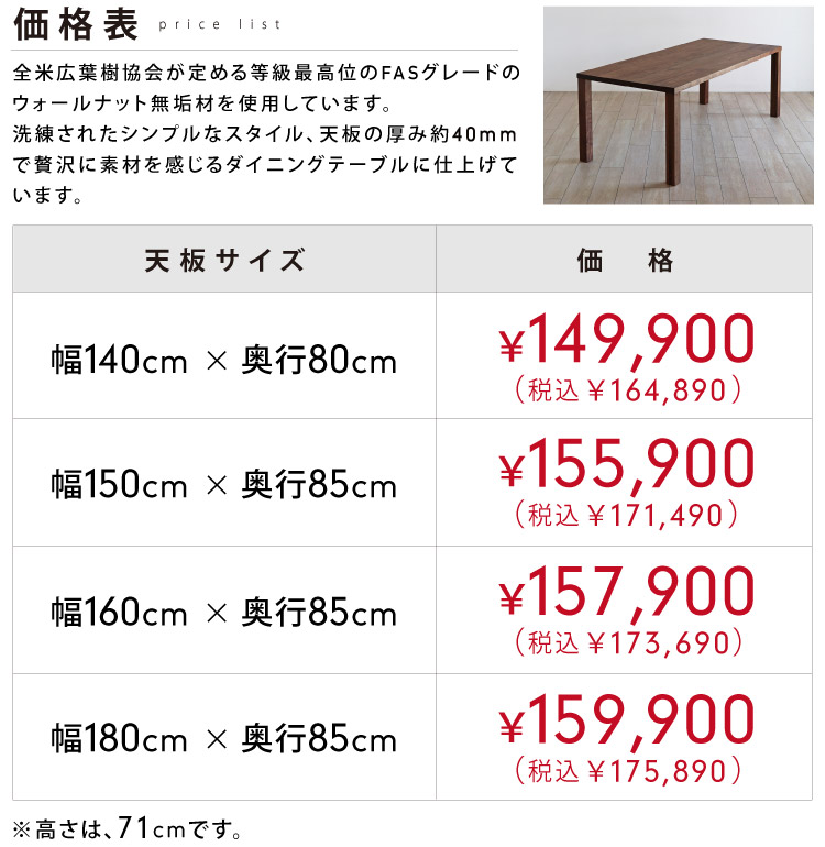 価格表