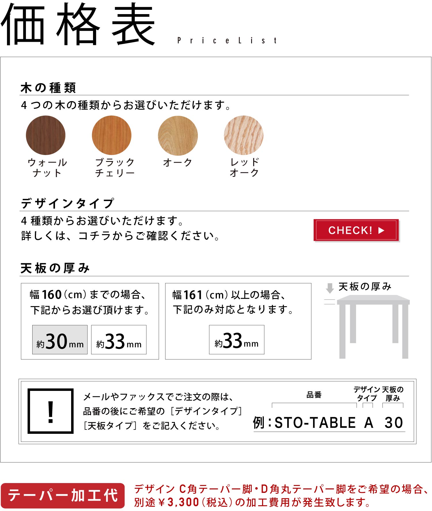 価格表