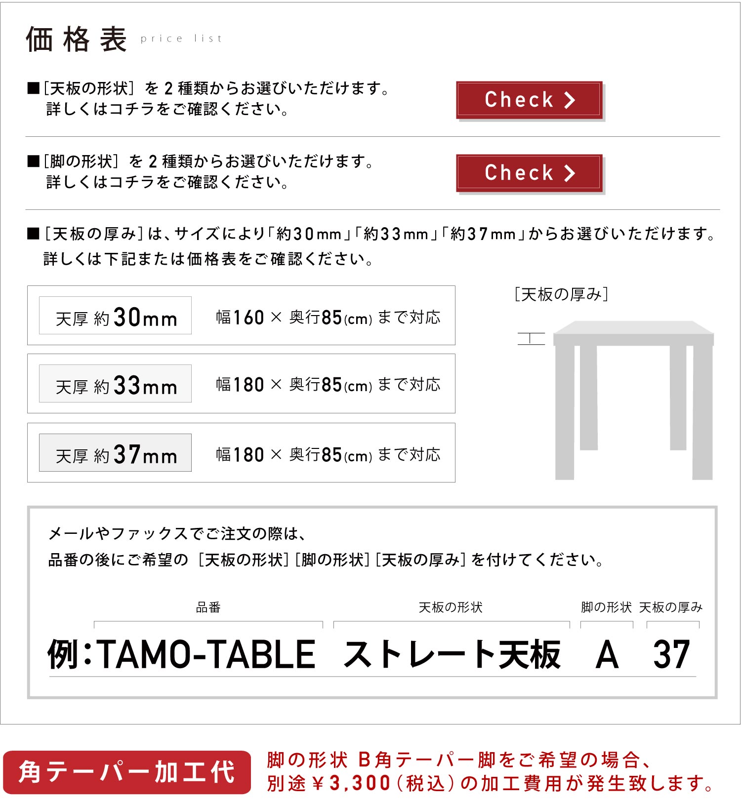 価格表