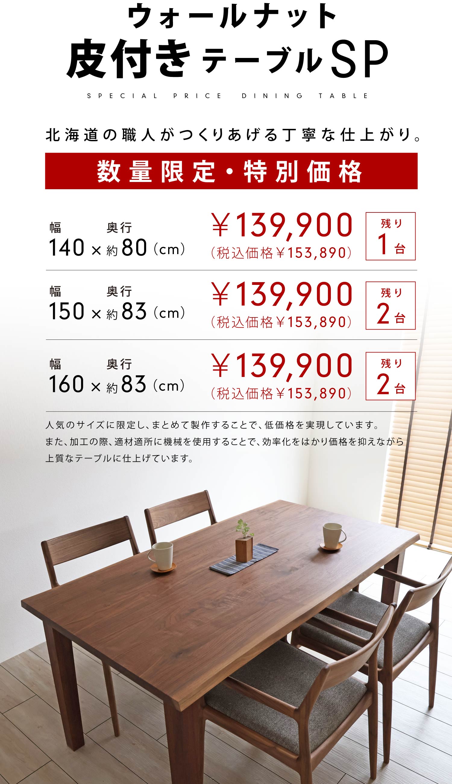 ���ʌ���E���ʉ��i�@�E�H�[���i�b�g��t���e�[�u��SP�mWN-KT-SP�n