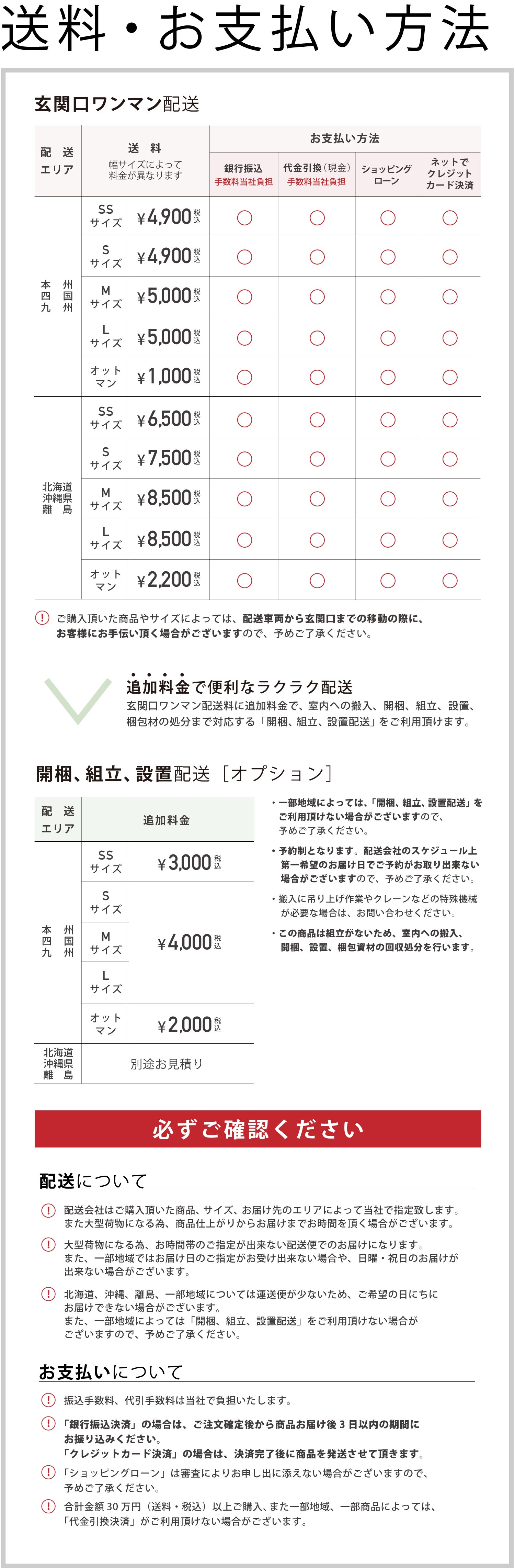 配送・お支払