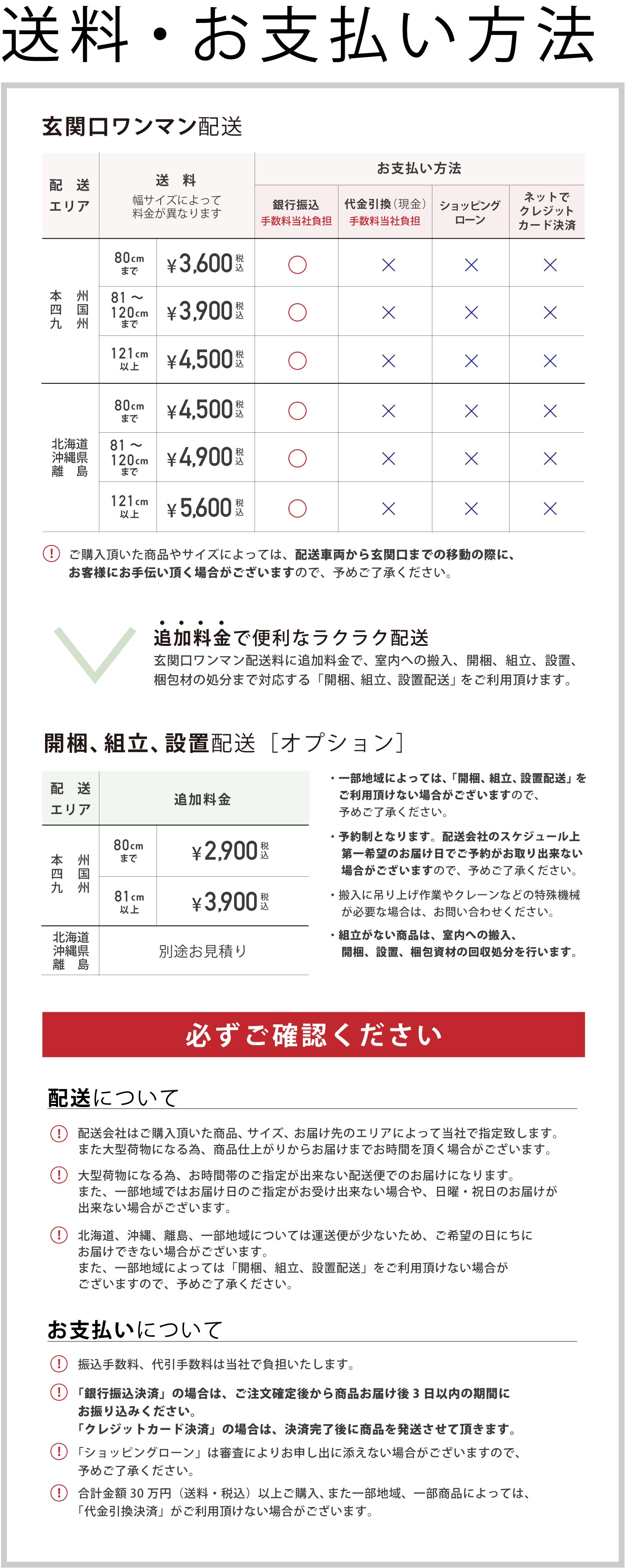 配送・お支払