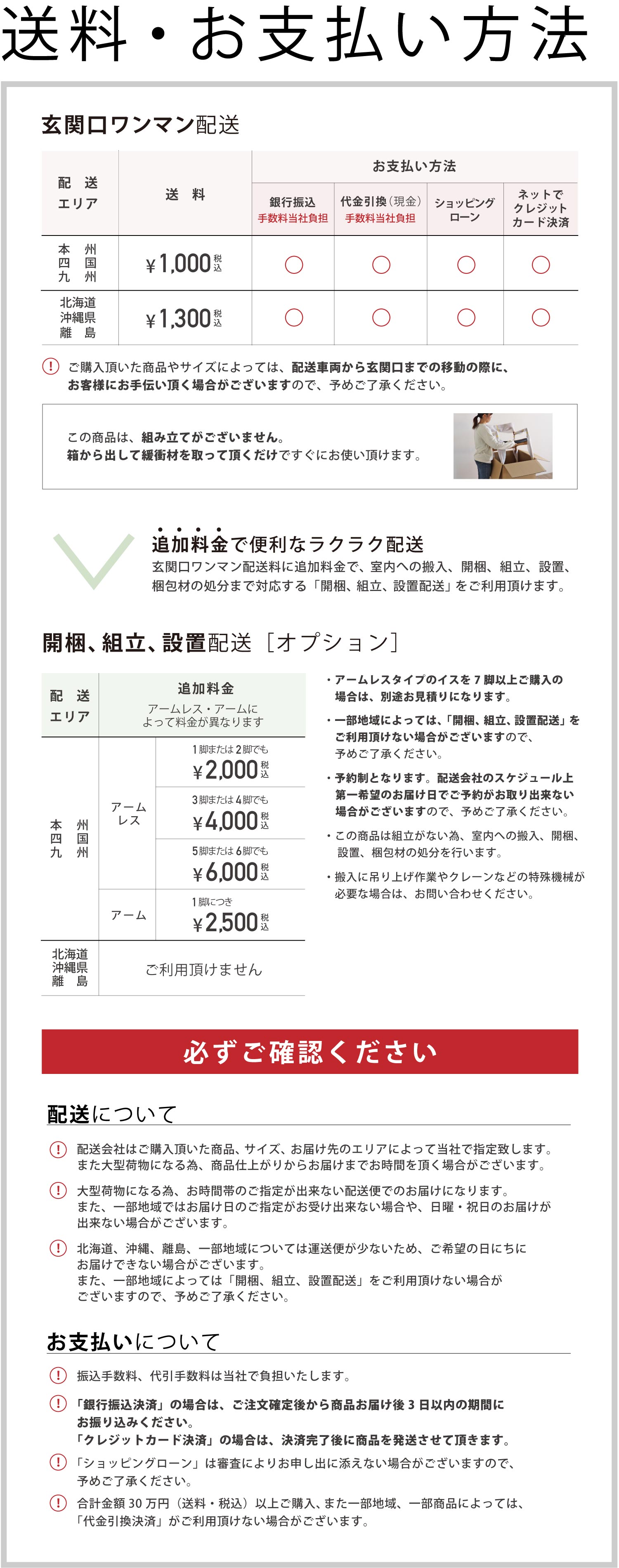 配送・お支払