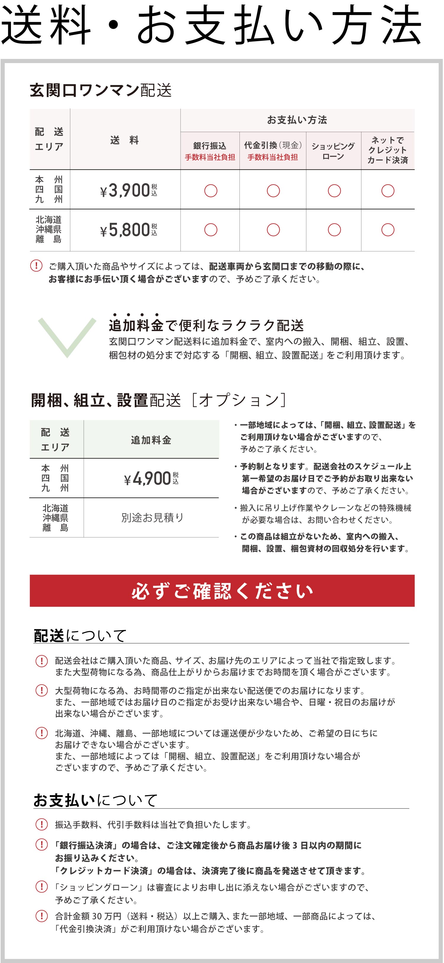 配送・お支払