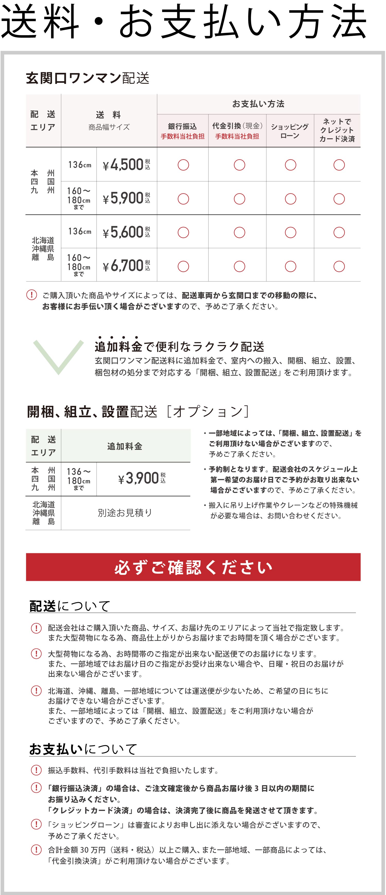 配送・お支払