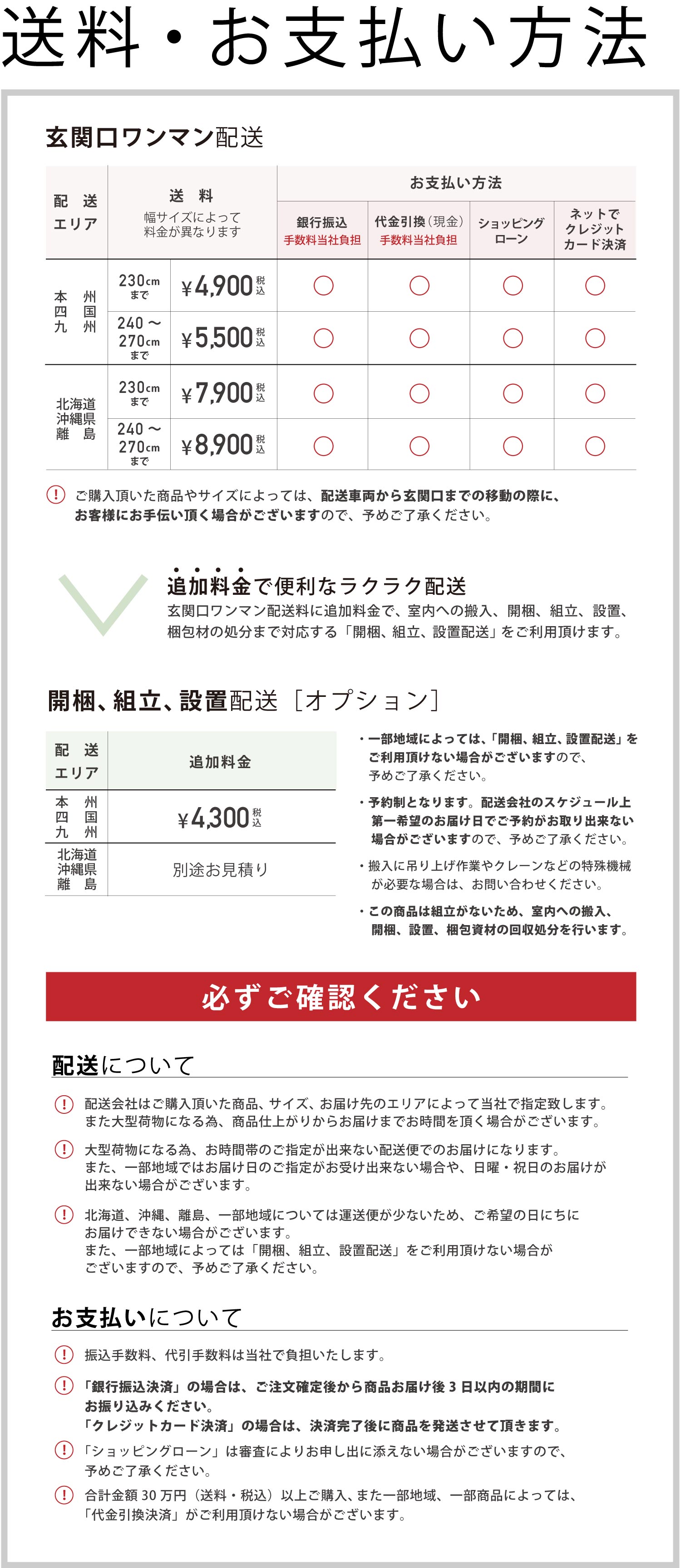 配送・お支払