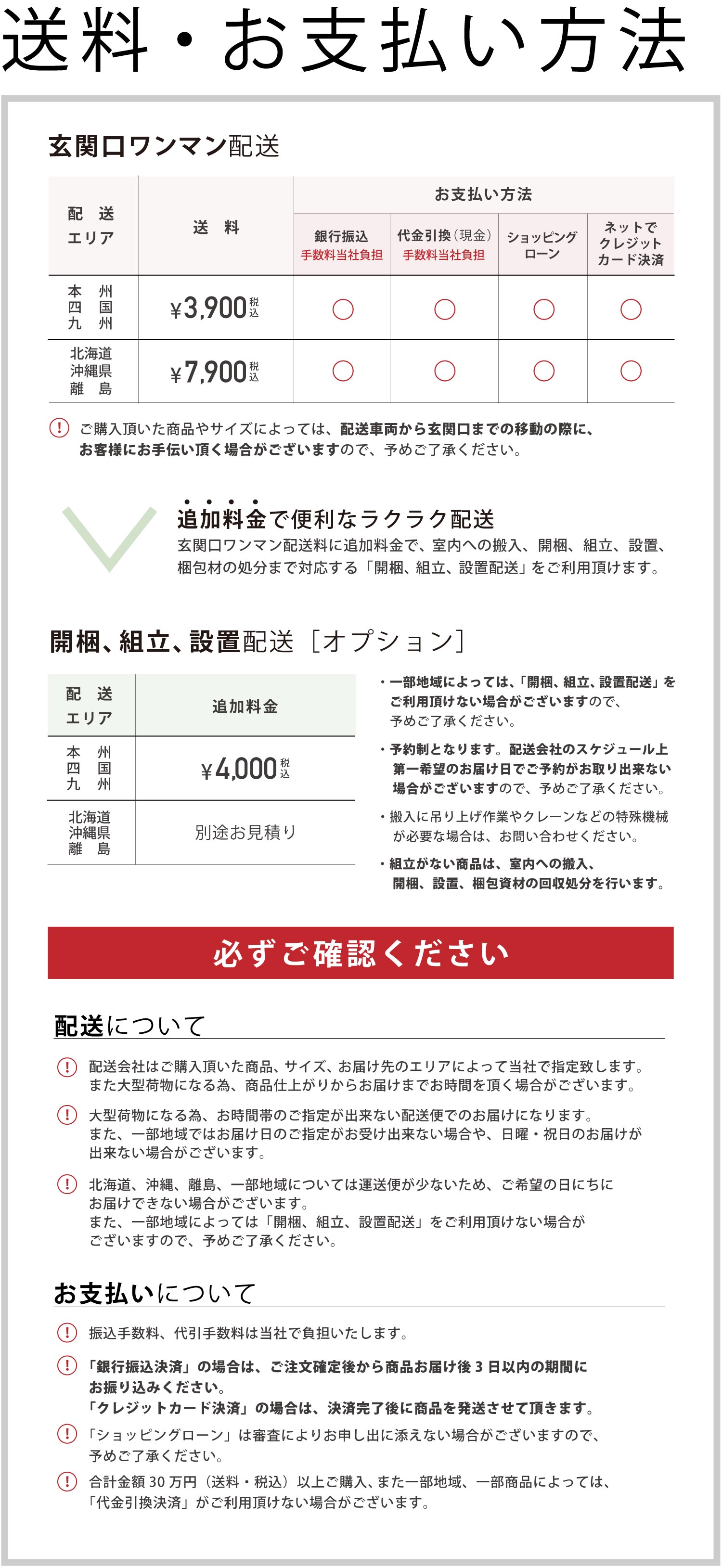 配送・お支払