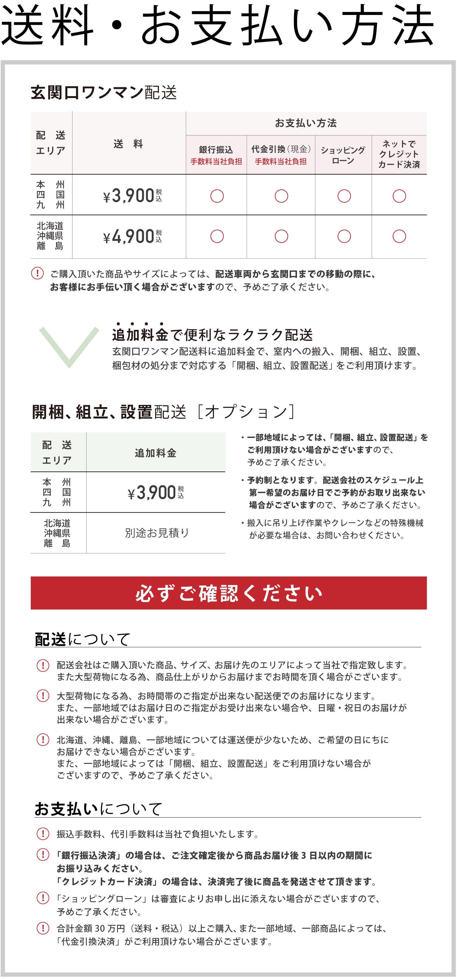 配送・お支払