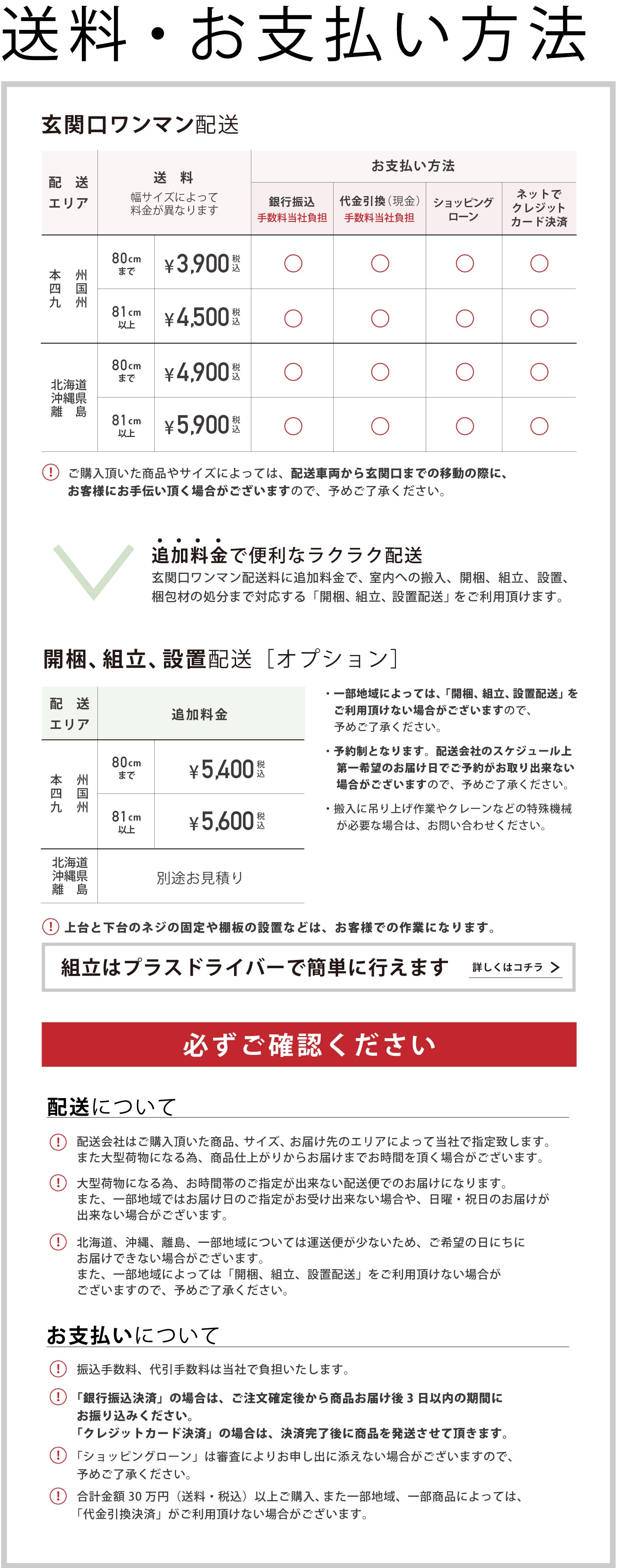 配送・お支払