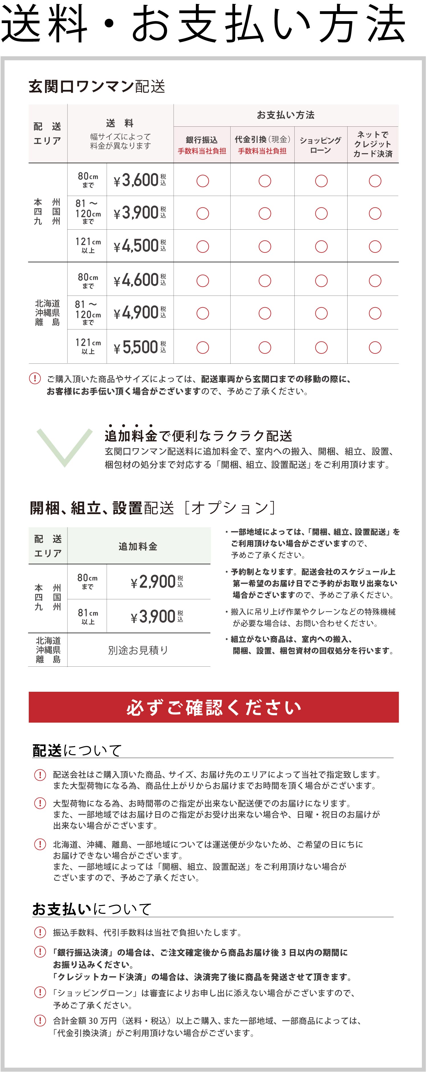 配送・お支払