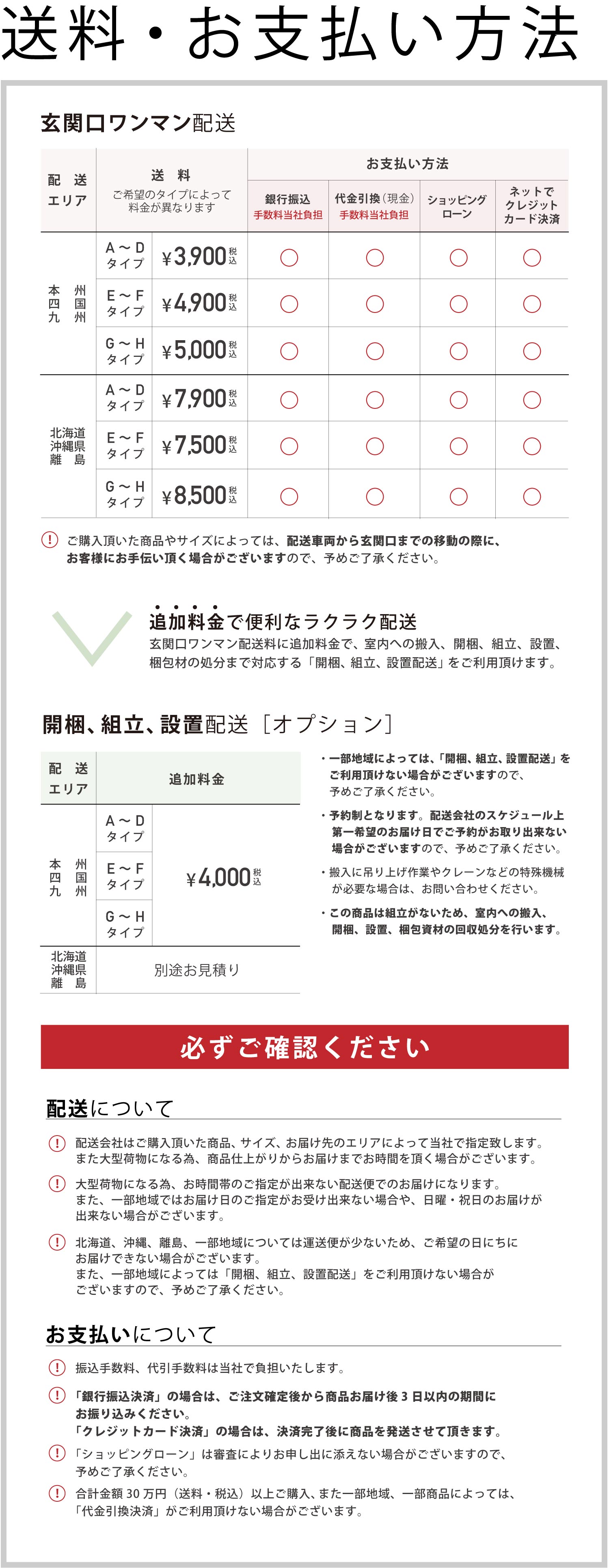配送・お支払