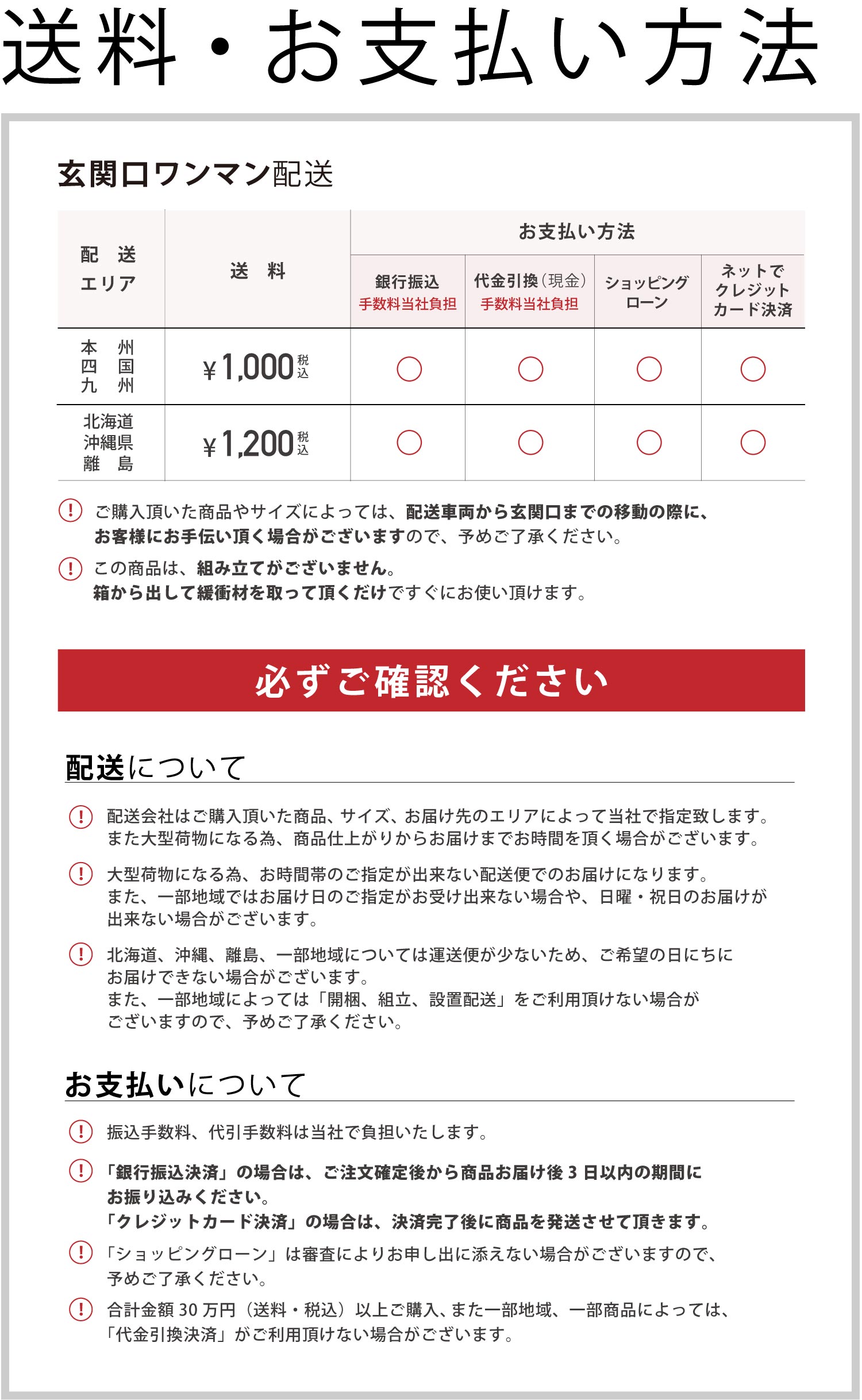 配送・お支払