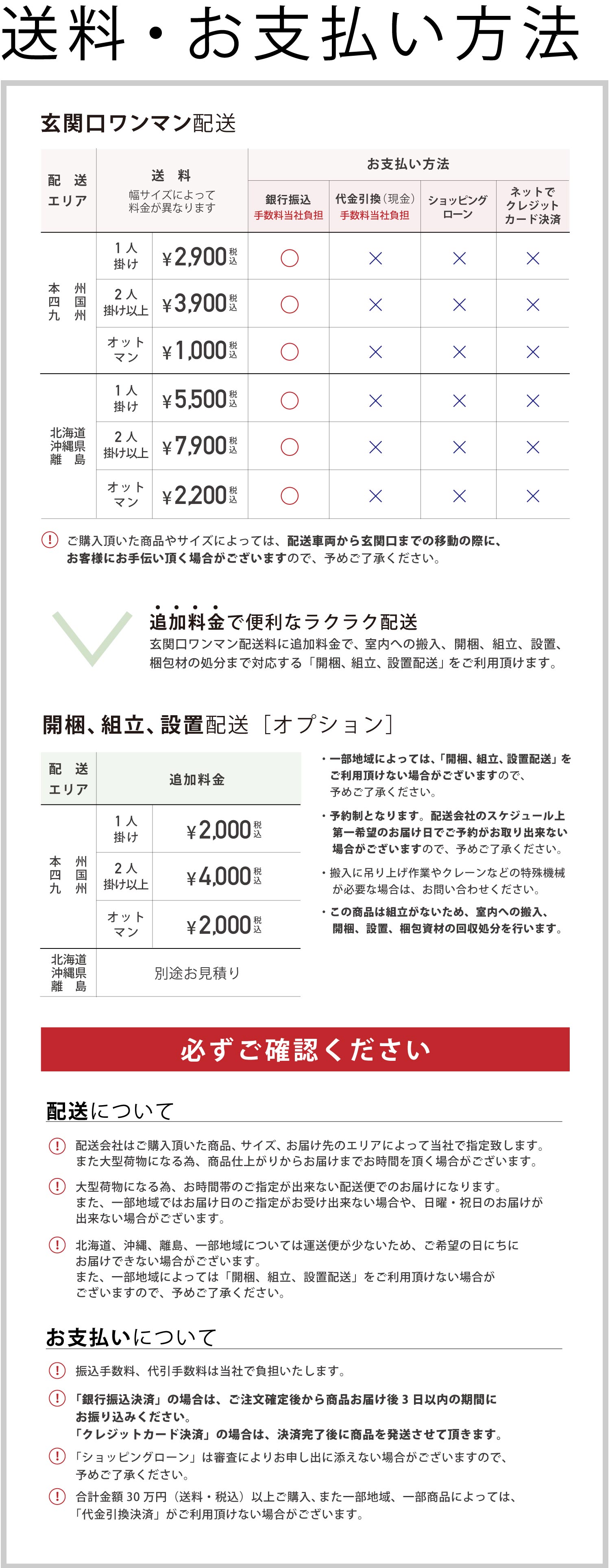 配送・お支払