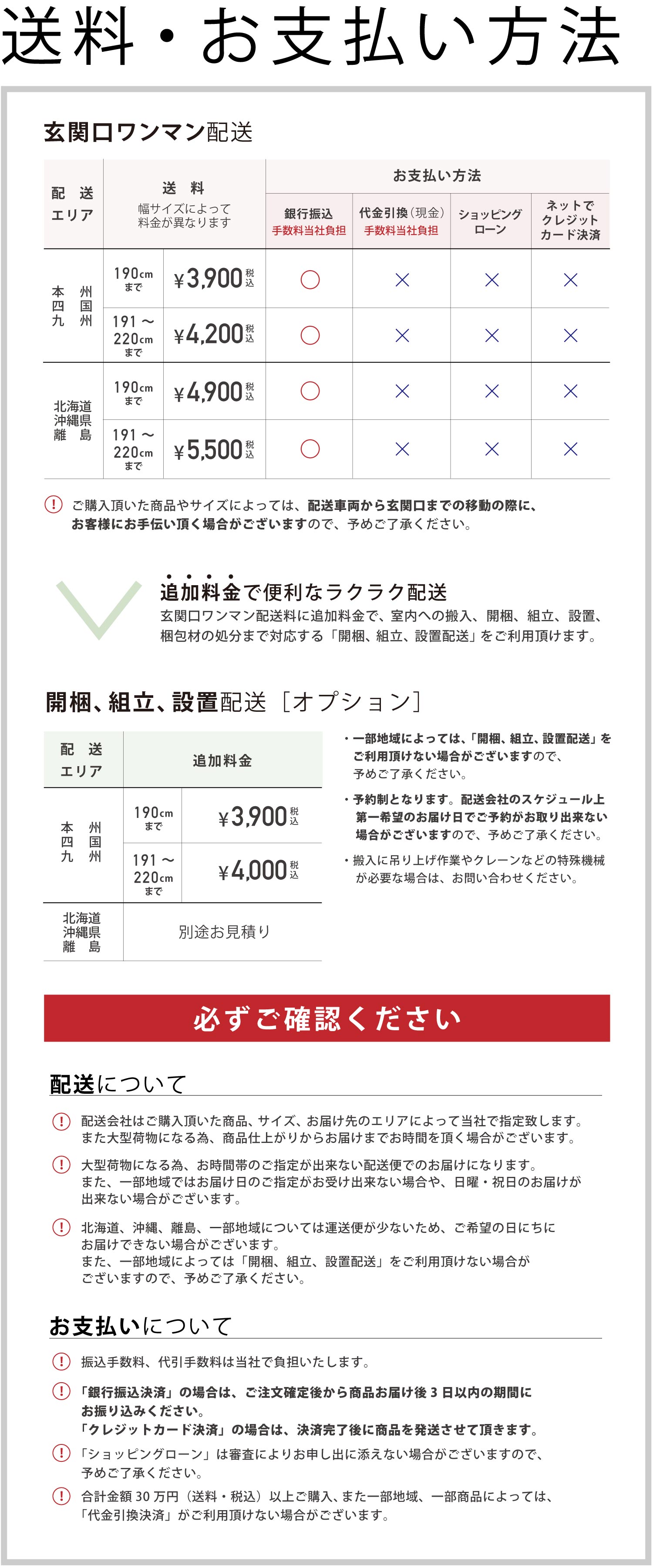 配送・お支払