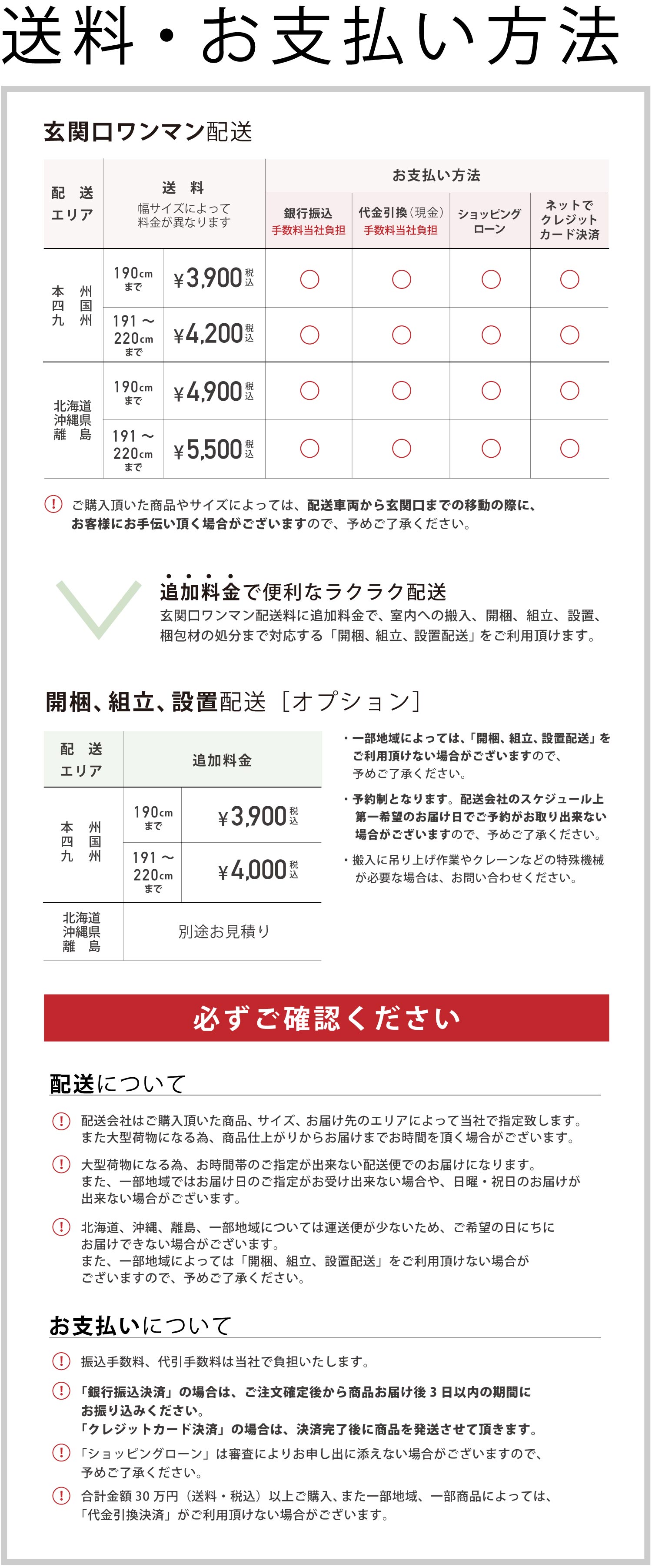 配送・お支払