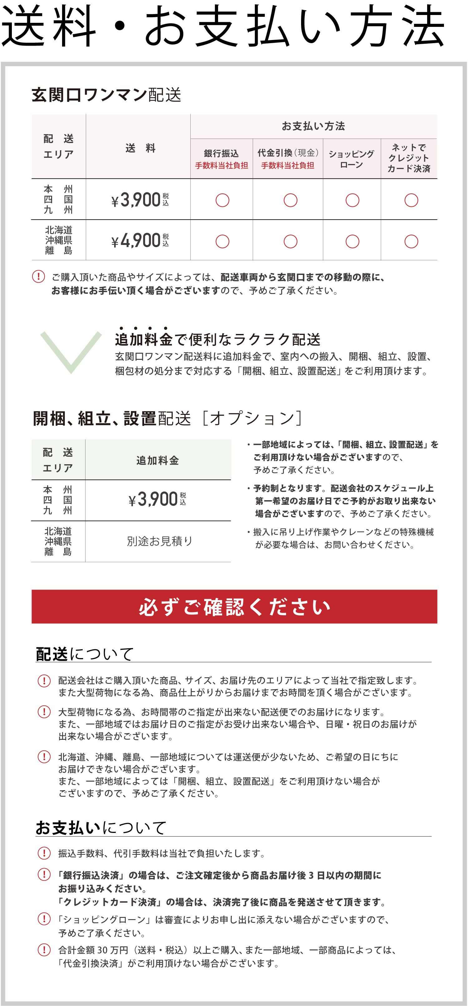 配送・お支払