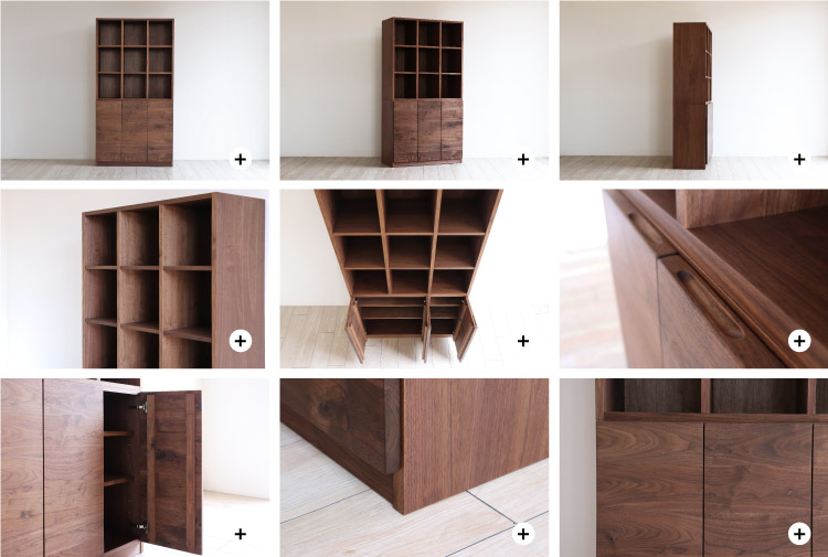 ウォールナット壁面収納 ハイタイプ［WS-01］：木蔵＜BOKURA＞